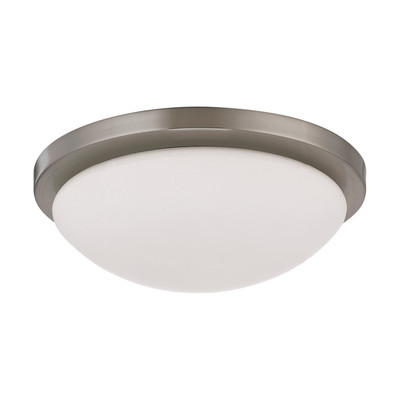 Button LED 11 in. Flush Mount Fixture Brushed Nickel Finish LED Module Included Replacement