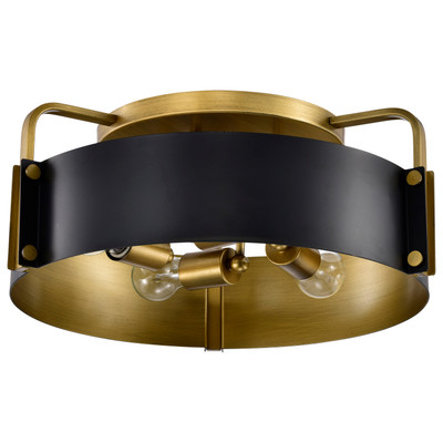 Altos 4 Light Semi Flush Matte Black and Natural Brass Finish Replacement
