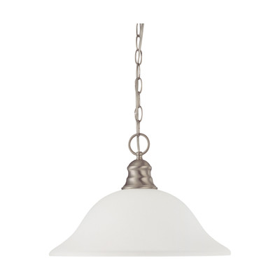 1 Light 16 in. Pendant with Frosted White Glass