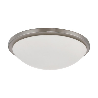 Button LED 17 in. Flush Mount Fixture Brushed Nickel Finish LED Module Included Replacement