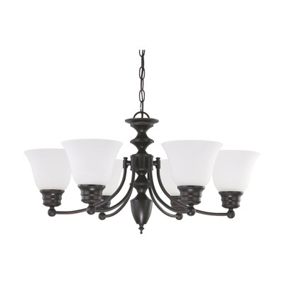 Empire 6 Light 26 in. Chandelier with Frosted White Glass Color Retail Packaging Replacement