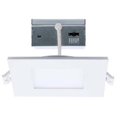 LED Direct Wire Downlight W Night Light 4 Inch Remote Driver CCT Select Dimmable Square White Finish Replacement