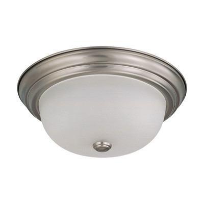2 Light 13 in. Flush Mount with Frosted White Glass IN-0120990 Replacement