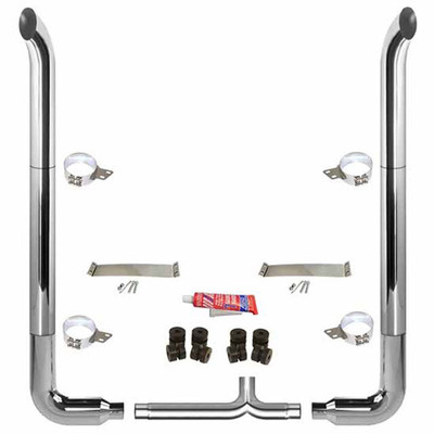 PETERBILT 389 GLIDER YEAR 2016 8-5X120IN CRM EXHAUST KIT W WCT STACKS 90S AND CRM TAPER YPIPE QUIET SPOOL 55IN NON-UNI 5IN TAPER LOCK CRM TEE