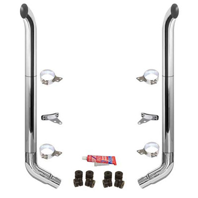 PETERBILT 378 YEAR 1995 6-5X114IN CRM EXHAUST KIT W WCT STACKS AND OE STYLE ELBOWS STANDARD SPOOL ONLY 52IN UNIBILT