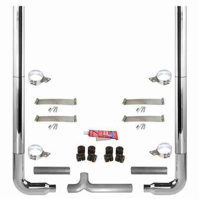 359 YEAR 1967 7-5X108IN CRM EXHAUST KIT W FT STACKS AND LONG DROP ELBOWS QUIET SPOOL 5IN TEE AND FLEX