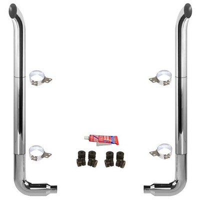 PETERBILT 378 YEAR 2003 8-5X96IN CRM EXHAUST KIT W WCT STACKS AND DROP ELBOWS QUIET SPOOL 52IN NON-UNIBILT NO TEE