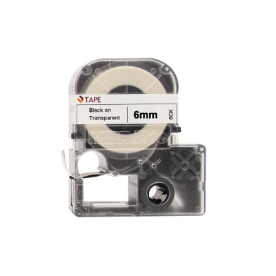 Lab Tape 26ft Cassette 6mm Clear with Black Print Medical Supply Replacement