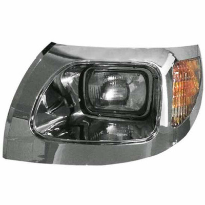 7300 YEAR 2004 SQUARE HEADLIGHT ASSEMBLY WITH CHROME BEZEL DRIVER SIDE