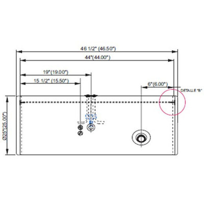 CORONADO 132 GLIDER YEAR 2020 90 GALLON REAR FILL FUEL TANK 25 X 46.5 INCH DRIVER SIDE