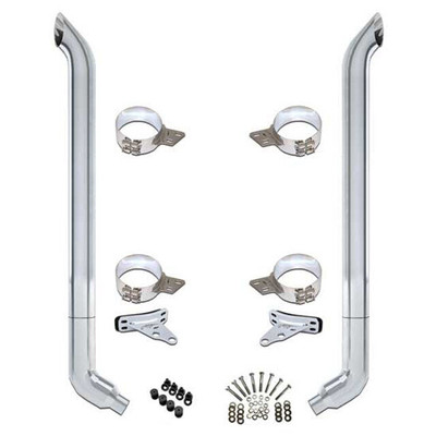 378 YEAR 2000 7-5 X 114 INCH CHROME EXHAUST KIT WITH WEST COAST TURNOUT STACKS AND OE STYLE ELBOWS