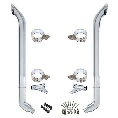 379 YEAR 2003 7 X 120 INCH CHROME EXHAUST KIT WITH BULL HAULER STACKS AND OE STYLE ELBOWS