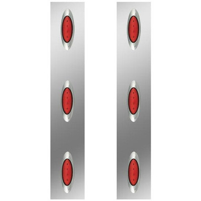 W900B YEAR 2004 SS REAR AIR CLEANER LIGHT PANELS W 6 M1 RED LEDS RED LENS W 15 INCH VORTOX