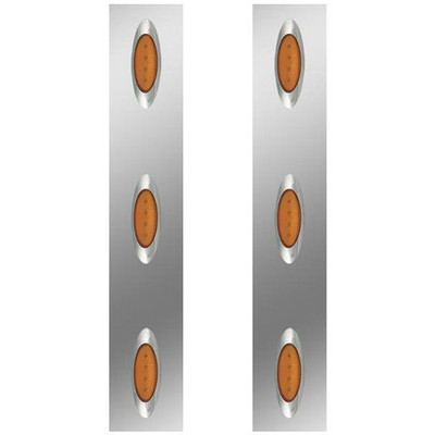 W900B YEAR 1988 430 S.S. FRONT AIR CLEANER LIGHT PANELS W 6 M1 AMBERCLEAR LEDS