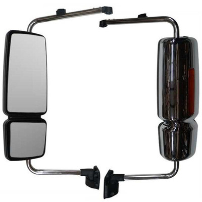 Chrome Mirror Assembly With Brackets Passenger Side Replacement