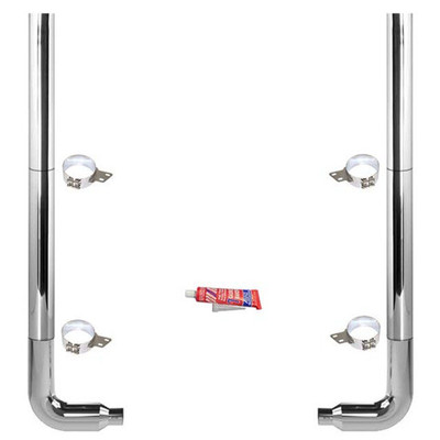 CORONADO YEAR 2005 7-5 X 96 INCH CHROME EXHAUST KIT WITH FLAT TOP STACKS