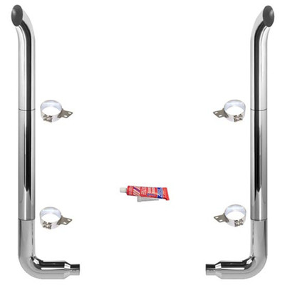 7-5 X 102 Inch Chrome West Coast Stack Exhaust Kit Replacement