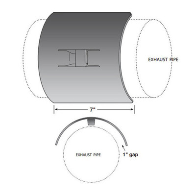 5 Inch Heat Shield - 7 Inch Long For High Mount Exhaust Replacement