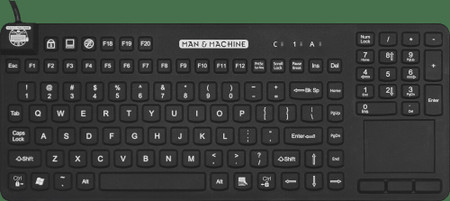 IN-0126512 Really Cool Waterproof Sealed Keyboard Touch LP With MagFix And Backlight Black