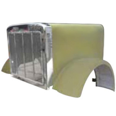 IN-0125173 Aluminum Classic Style Hood Shell W Fenders And Grille Replacement