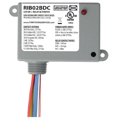 Enclosed Relay Class 2 Dry Contact input 208-277vac pwr 20a Spdt Replacement