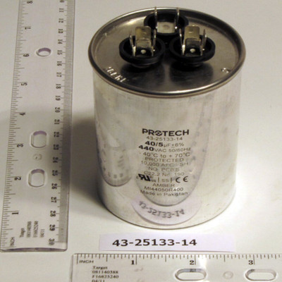 Dual Round Capacitor 40 5 uF 440 VAC 2.620 x 3.640 max. in. Replacement