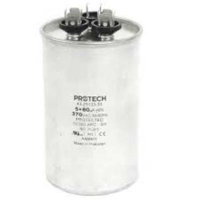 Interlight 2620-4350 Dual Round Capacitor 80/5uF 370VAC Replacement Capacitor Voltage