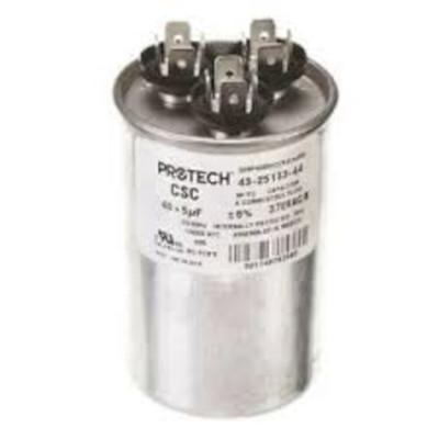 Dual Round Capacitor 40 5 uF 370 VAC 2.120 x 4.330 max. in. Replacement
