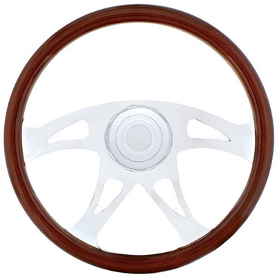 9400 YEAR 1988 18 INCH CHROME 4 SPOKE BOSS WOOD STEERING WHEEL