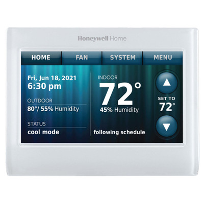 Wi-Fi 9000 Color Touch Screen Programmable Thermostat 3.5 x 4.5 Inch White FTRequires C Wirein Replacement