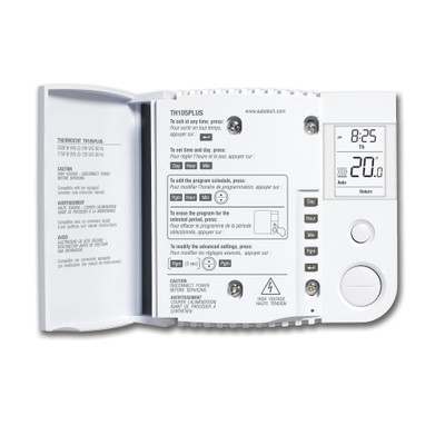 Line Voltage 5-2 Day Programmable Thermostat 40 to 86 deg F 120240 Volt AC White Replacement