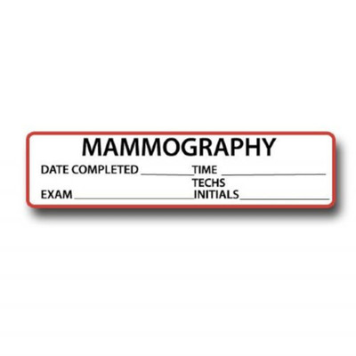 MAMMOGRAPHY Permanent Adhesive Label Replacement