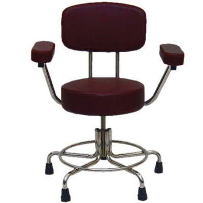 NonMagnetic MRI Adjustable Stool 21IN to 27IN with Rubber Tips Back and Arms Dark Blue