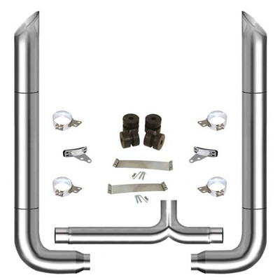 1987-2003 8-5 X 108 Inch Miter Stack Exhaust Kit W Long 90S Tapered Y-Pipe Replacement