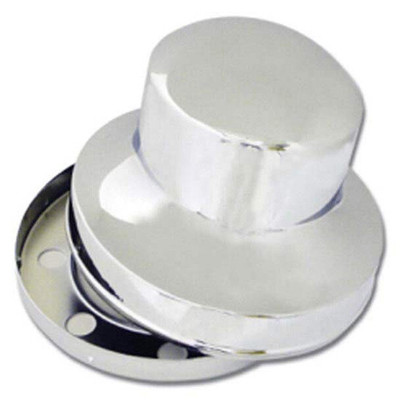 Chrome Universal Hide-Away Rear Axle Hubcap For Aluminum Budd Wheel Replacement