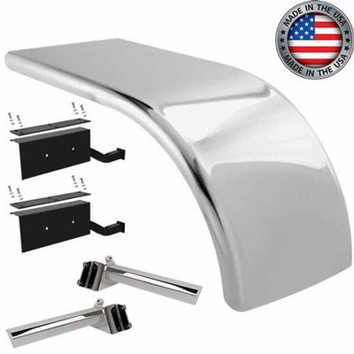 68 Inch 304 Stainless Steel Half Fender Kit W Air Trac Suspension With 22.5 Inch Tires Replacement