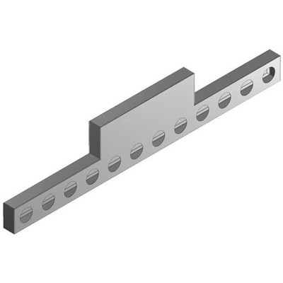 18 X 96IN 304 Stainless Steel Reverse T Bumper W- 12 4IN Light Hole Cutouts Replacement