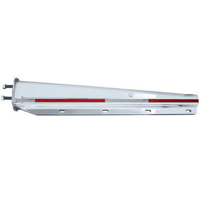 30IN Chrome Heavy Duty Mud Flap Hanger W- Reflector And Open End Cap Pair Replacement