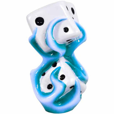 Blue Flaming Dice Shift Knob Black Splitter Adapter 7L 8 8L 9 10 Speed Replacement