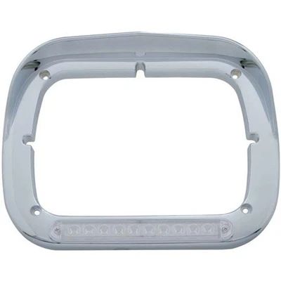 F600 YEAR 1996 LIGHTED CHROME BEZEL WITH VISOR AND CLEAR LEDS FOR 5 X 7 INCH RECTANGULAR HEADLIGHT