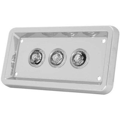 Chrome Courtesy Door Light W 3 Red LEDs For Kenworth W900L W Non-Daylite Doors Replacement
