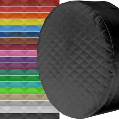 26 Inch Blue Quilted Vinyl Fuel Tank End Covers With 9 Inch Skirt For Peterbilt Replacement