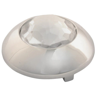 Chrome Plastic Button Covers With Clear Jewel Replacement