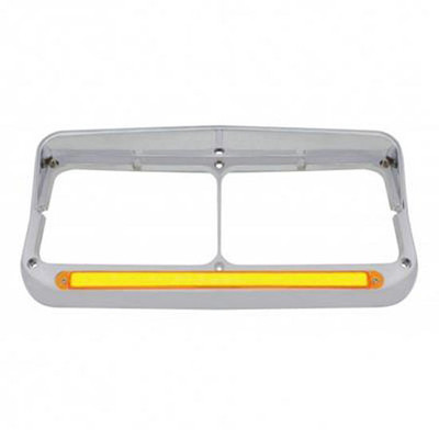 CLASSIC 120 YEAR 1996 CHRM 24 LED RECT DUAL HEADLIGHT BEZEL W VISOR AND AMB GLO LIGHT PASS AMB LED CLEAR LEN