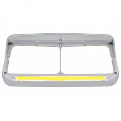 CLASSIC XL 132 YEAR 2006 24 LED RECT DUAL HEADLIGHT BEZEL WVISOR AND GLO LIGHT AMBER LED CLEAR LENS