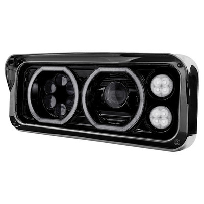 CLASSIC 120 YEAR 1999 PASS DUAL SQUARE LED PROJ HEADLIGHT W AUX HALO RINGS AND AMB LED TURN SIGNAL