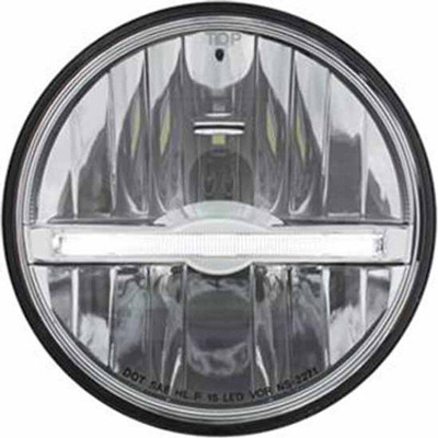 FLC120 YEAR 1979 5.75 INCH ROUND LED HEADLIGHT WITH AMBER 9 DIODE LED POSITION LIGHT BAR