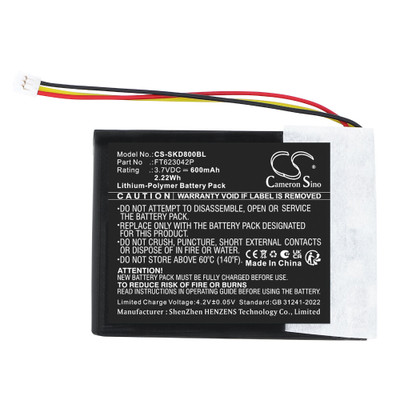 Barcode Scanner Battery 0.6Ah 3.7V Blue 2.22Wh Li-Polymer Replacement