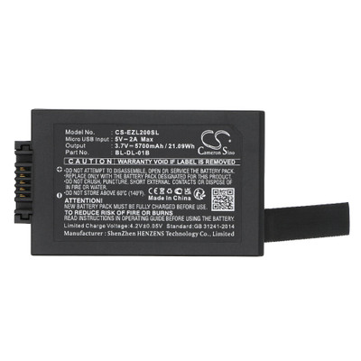 Door Lock Battery 5.7Ah 3.7V Black 21.09Wh Li-ion Replacement