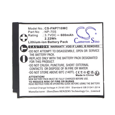 Camera Battery 0.6Ah 3.7V Black 2.22Wh Li-ion Replacement